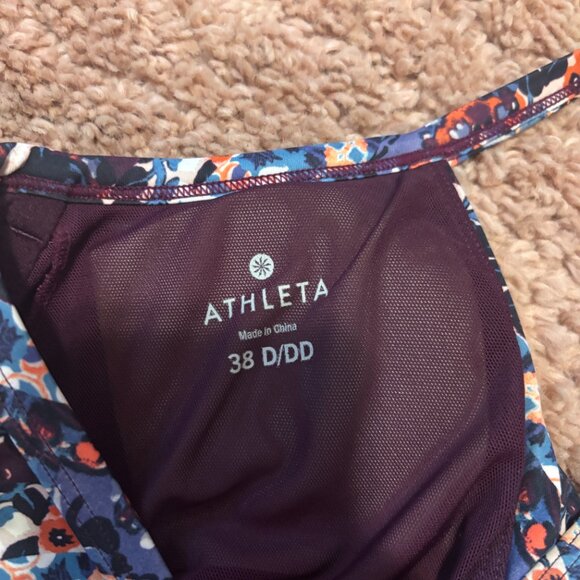 Athleta Marrakesh Twister Bikini Top 38D/DD Purple Multicolor Support Sexy Swim - Picture 5 of 7